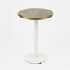 Gold Aluminium Edge HPL Laminate Tawny Marble Outdoor Bar Table - White Base