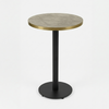 Gold Aluminium Edge HPL Laminate Tawny Marble Outdoor Bar Table - Black Base