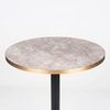 Gold Aluminium Edge HPL Laminate Tawny Marble Outdoor Bar Table - Black Base