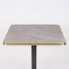Gold Aluminium Edge HPL Laminate Tawny Marble Outdoor Bar Table - Black Base