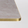 Gold Aluminium Edge HPL Laminate Tawny Marble Outdoor Bar Table - White Base