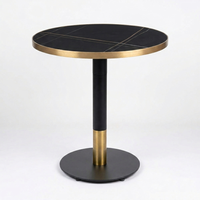 Gold Aluminium Edge Sintered Laurent Black Stone Top with Black Discus Base