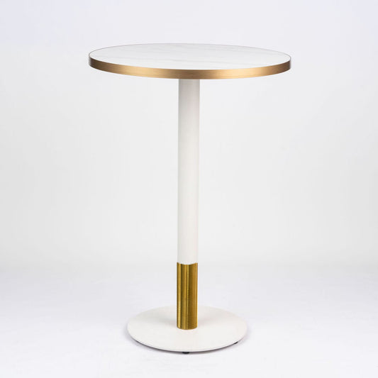 Gold Aluminium Edge Sintered Stone - White Base