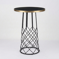 Gold Aluminium Edge Sintered Stone with Kanpai Bar Base
