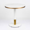 Gold Aluminium Edge Sintered White Stone Top with White Discus Base