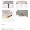 Gold Aluminium Edge HPL Laminate Tawny Marble Outdoor Bar Table - White Base