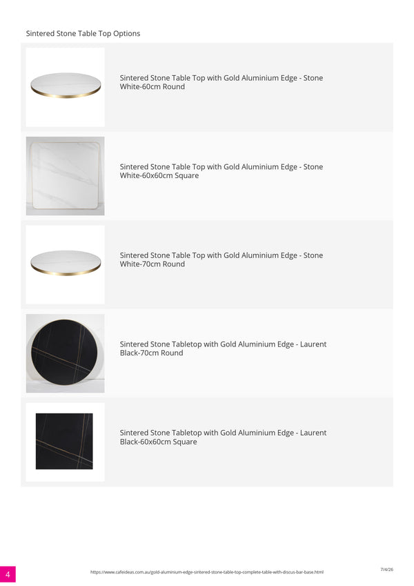 Gold Aluminium Edge Sintered Stone - Black Base