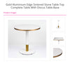 Gold Aluminium Edge Sintered White Stone Top with White Discus Base