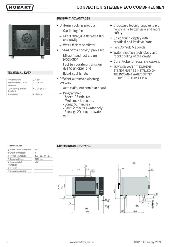 Hobart ECOMAX HECME4 - Combi Oven