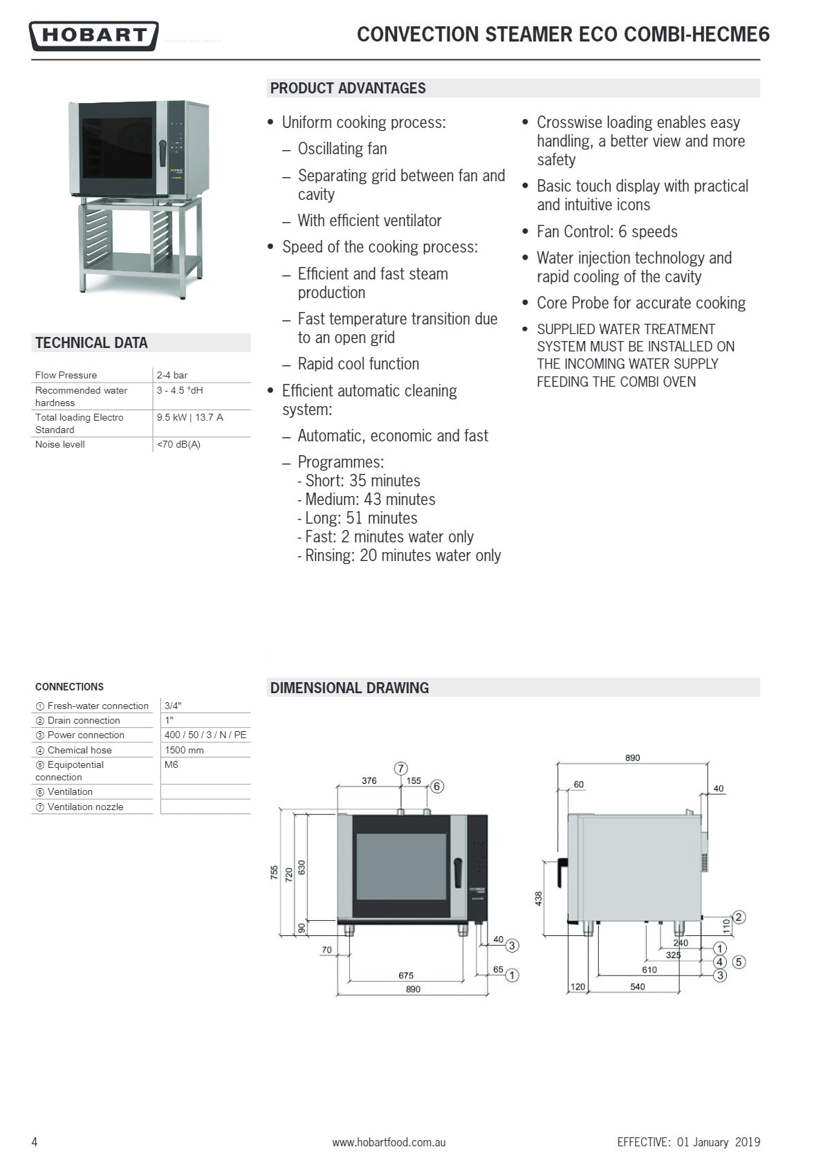 Hobart ECOMAX HECME6 - Combi Oven