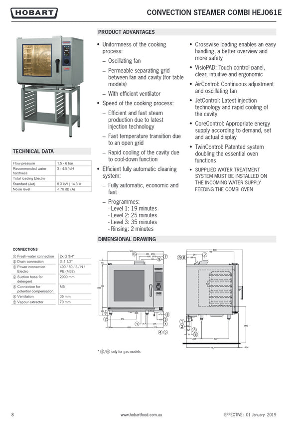 Hobart HEJ061E - Combi Oven