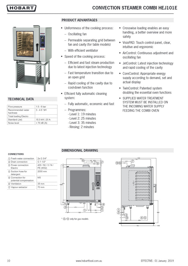 Hobart HEJ101E - Combi Oven