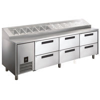Glacian HPB2476DDD - Pizza Prep Fridge