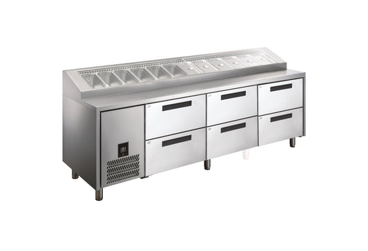 Glacian HPB2476DDD - Pizza Prep Fridge
