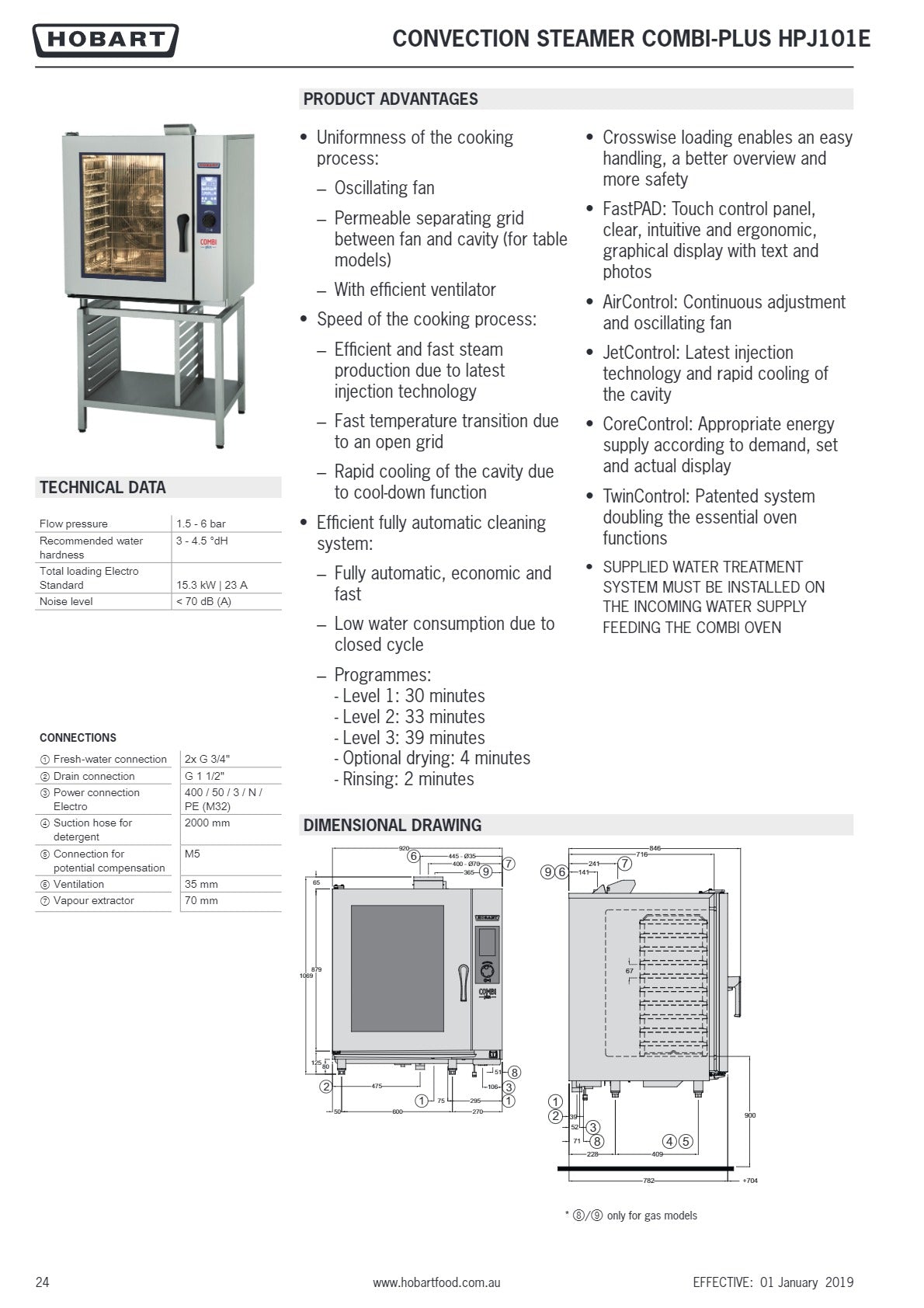 Hobart Combi-Plus HPJ101E - Convection Steamer