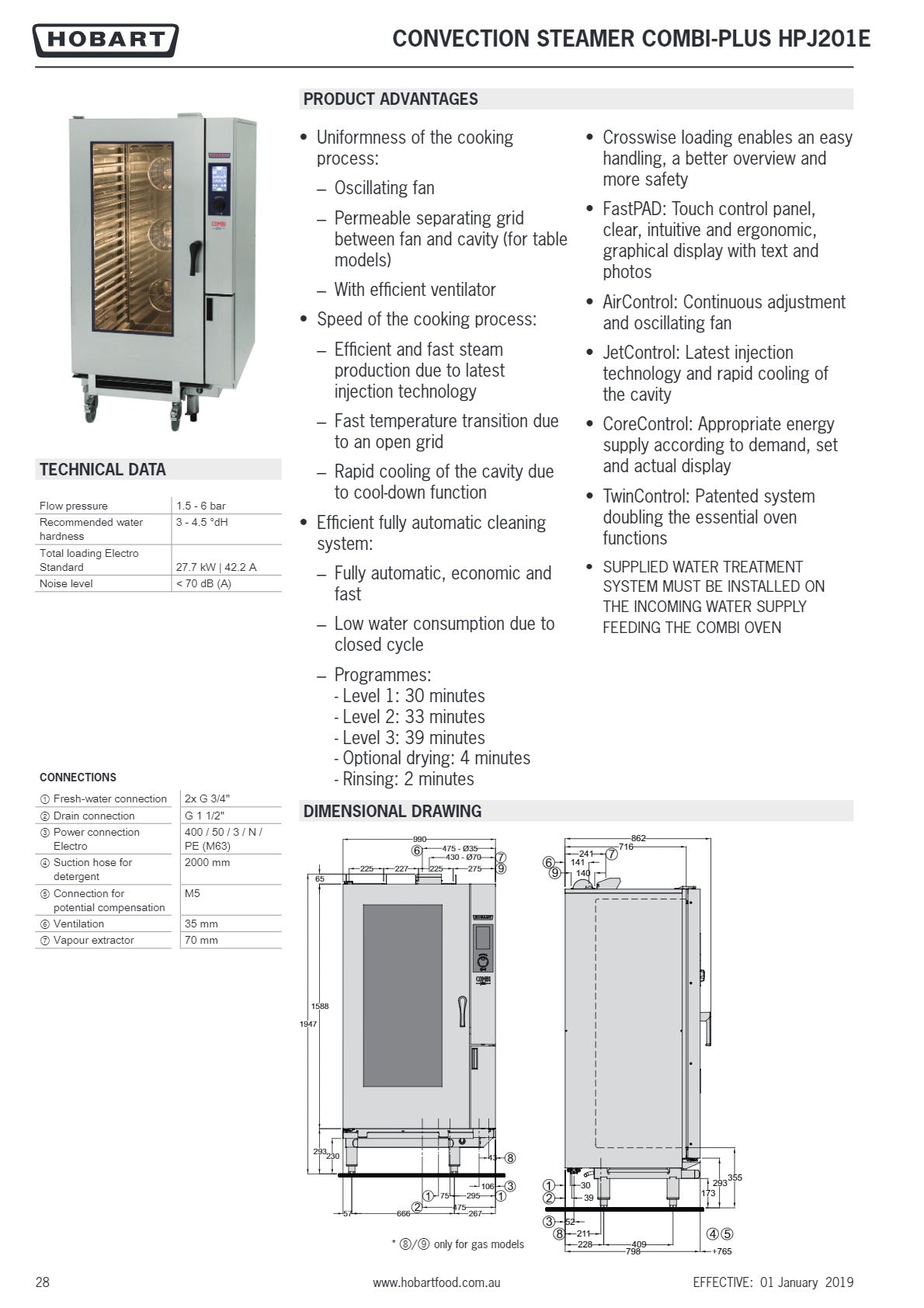 Hobart Combi-Plus HPJ201E - Convection Steamer