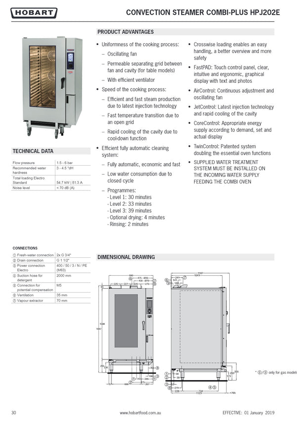Hobart Combi-Plus HPJ202E - Convection Steamer