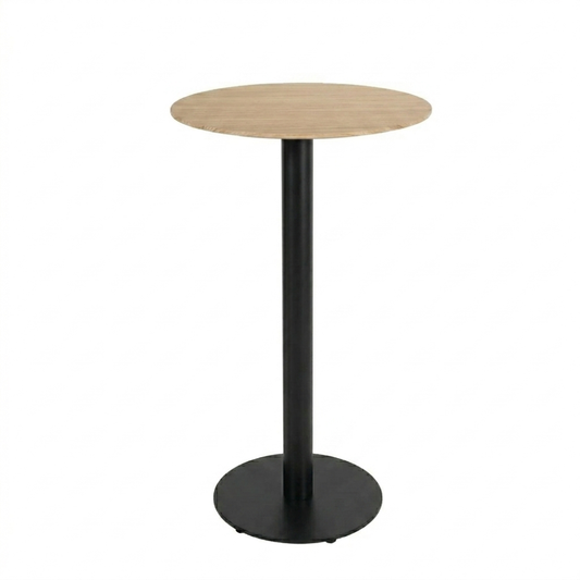 HPL Compact Laminate Nordic Oak Bar Table with Black RD450 Base