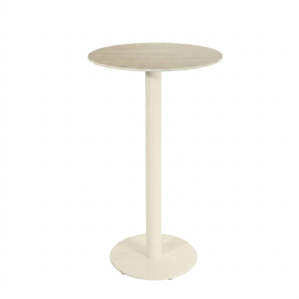 HPL Compact Laminate Nordic Oak Bar Table with Shell White RD450 Base