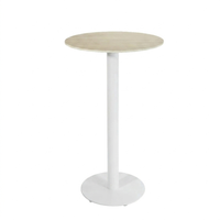 HPL Compact Laminate Nordic Oak Bar Table with White RD450 Base