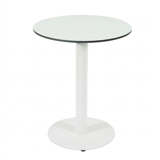 HPL Compact Laminate Tabletop with Round 450 Base White