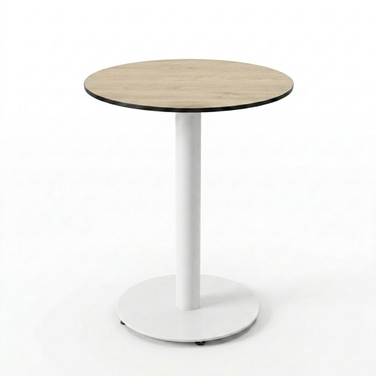 HPL Nordic Oak Compact Laminate Tabletop with Round 450 Table Base