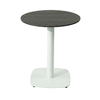 HPL Nordic Oak Compact Laminate Tabletop with Cavallo 450 Table Base White
