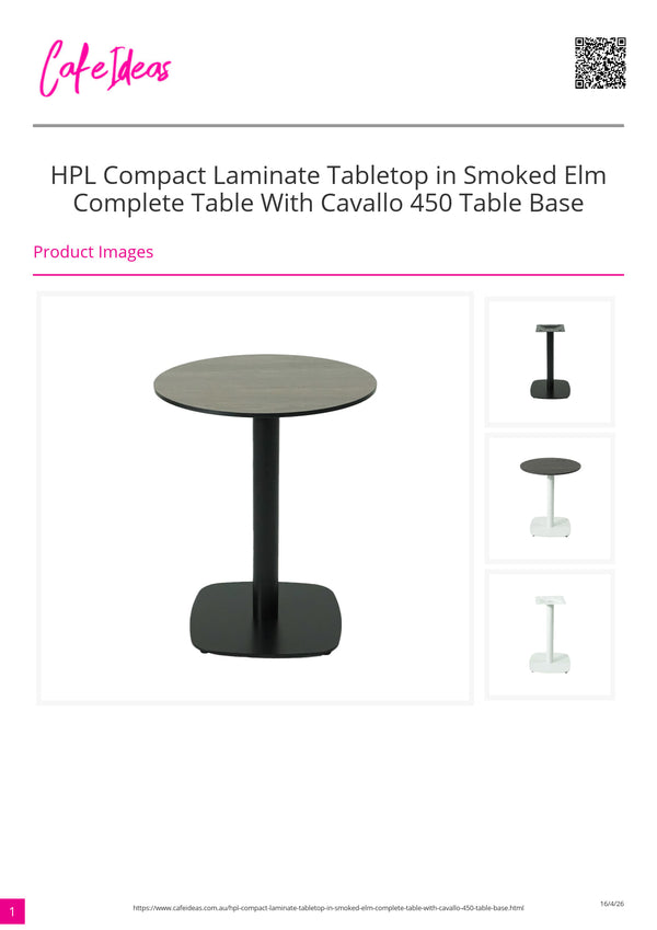 HPL Nordic Oak Compact Laminate Tabletop with Cavallo 450 Table Base White