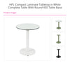 HPL Compact Laminate Tabletop with Round 450 Base White