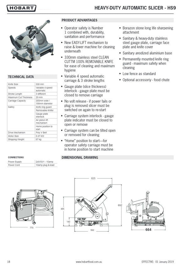 Hobart HS9 - Slicer