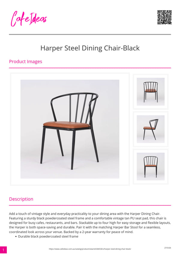 Harper Steel Stackable Dining Chair