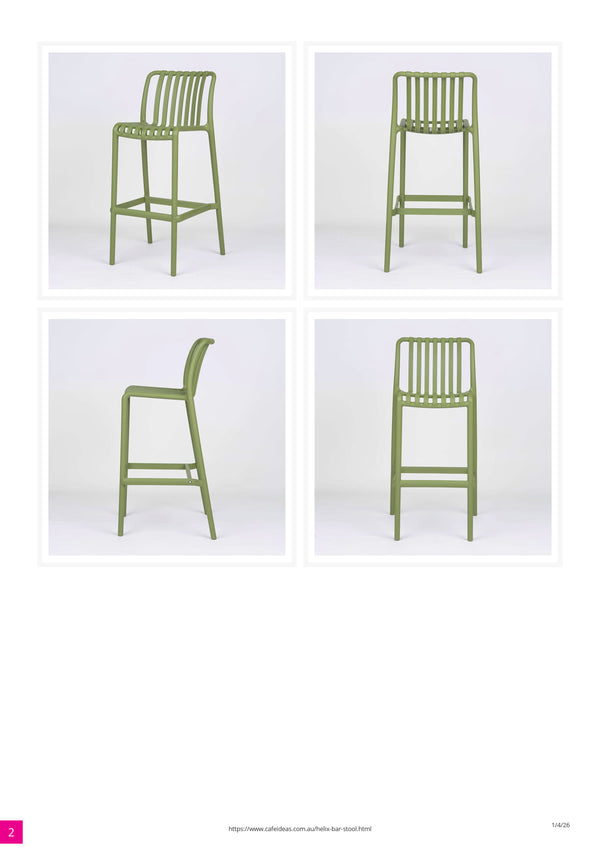 Helix Outdoor Polypropylene Bar Stool