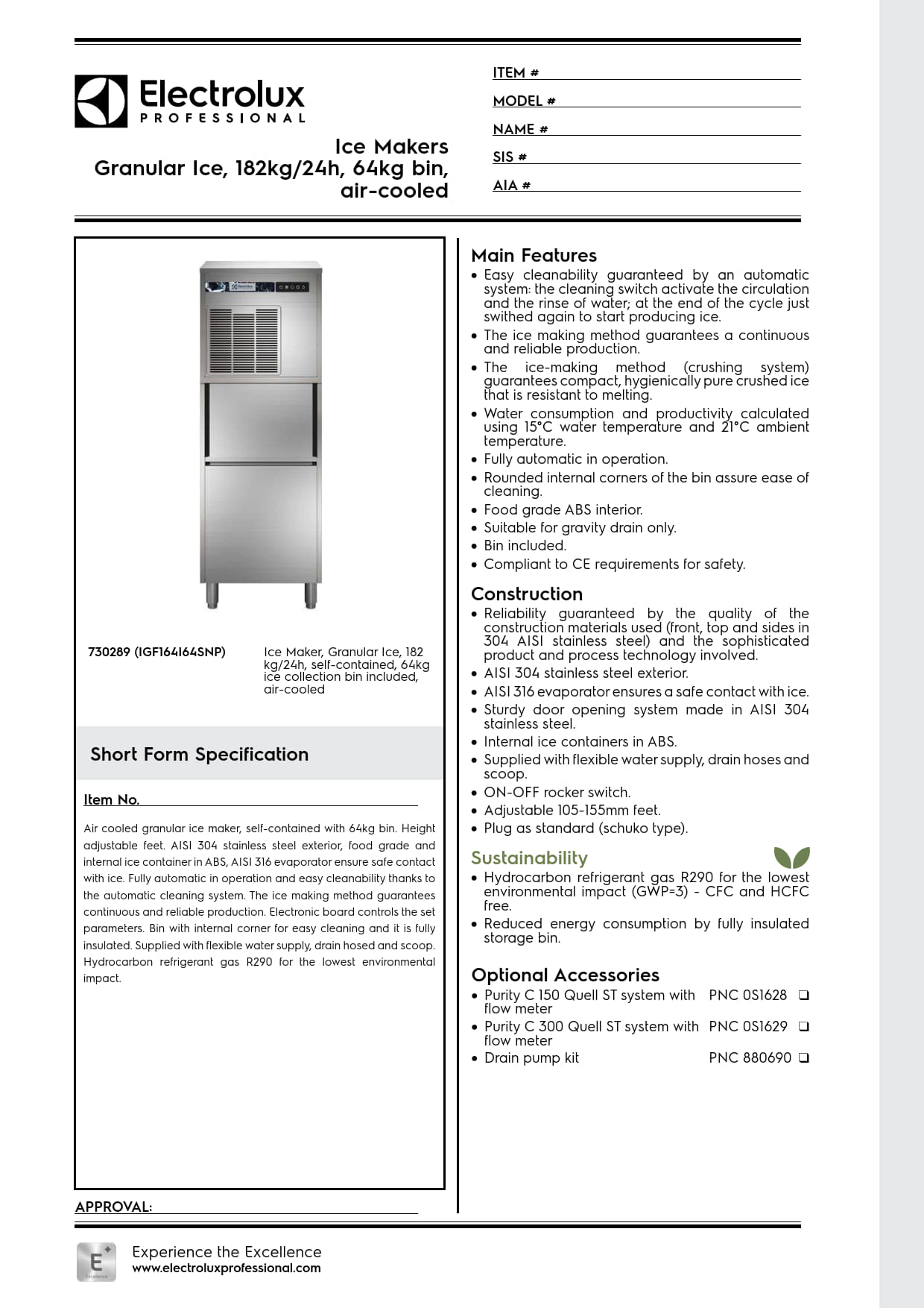 Electrolux Professional IGF164I64SNP - 182kg Modular Flake Ice Machine