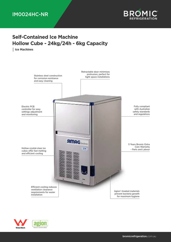 Simag by Bromic IM0024HC-NR - Self-Contained Ice Machine
