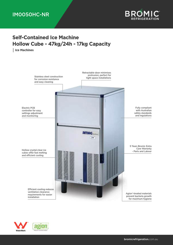 Simag by Bromic IM0050HC-NR - Self-Contained Ice Machine