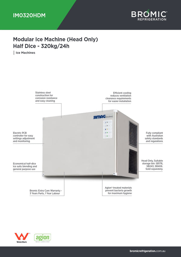 Bromic IM0320HDM - Modular Ice Machine Head