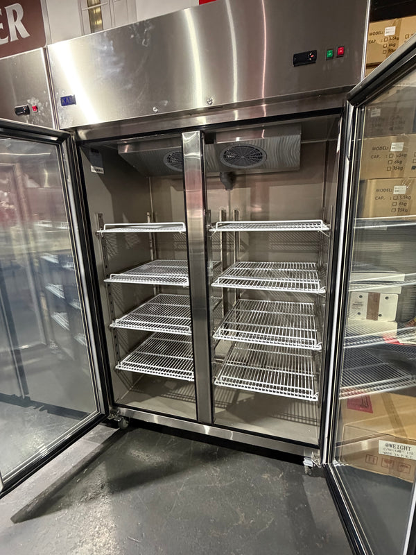 KAM Double Glass Door Upright Fridge