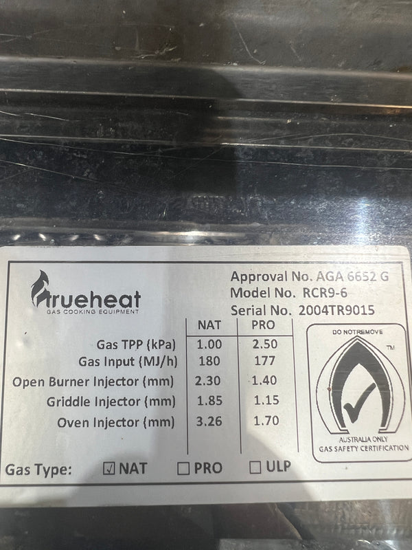 Trueheat RCR9-6 Cooktop with Oven