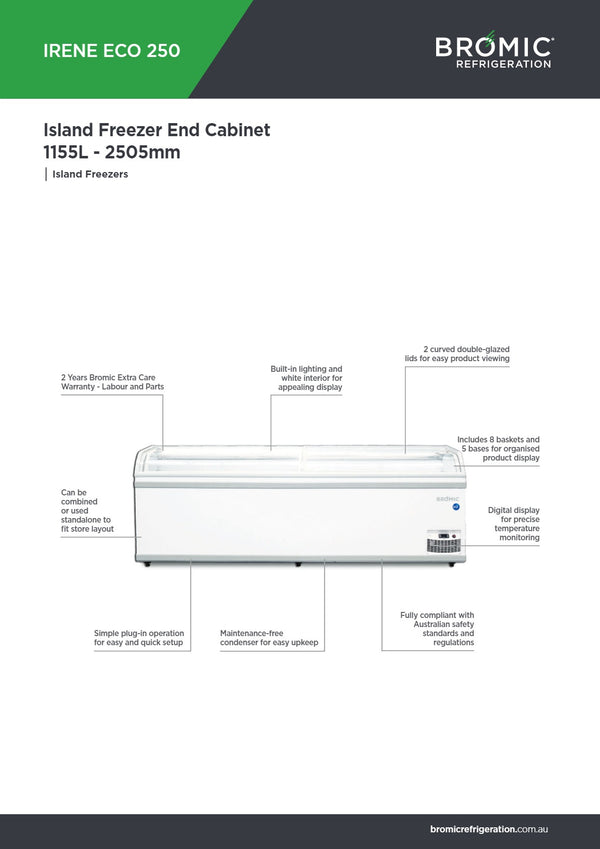 Bromic Irene ECO250 - Island Freezer