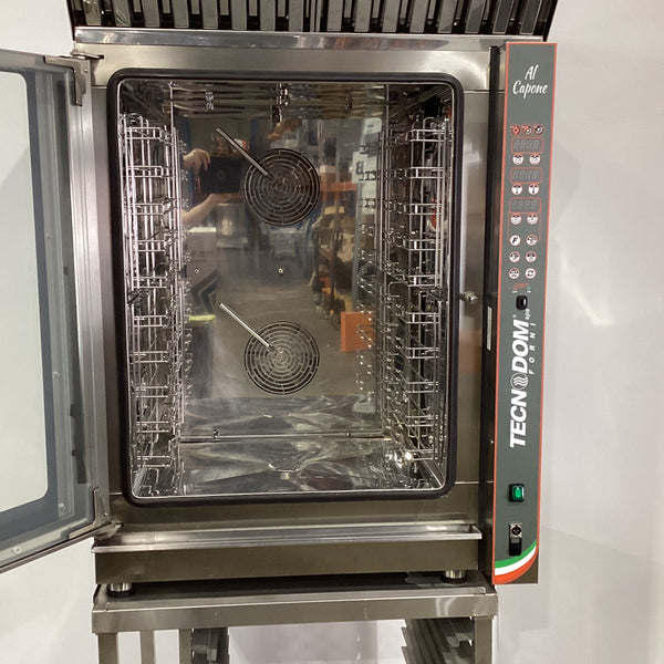 Tecnodom TDC-10VH 10 Tray Combi Oven + Stand & FED Exhaust Canopy
