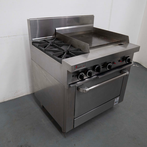 TrueHeat RCR9-2-6G 2 Burner Range Oven With 2 Burner Griddle