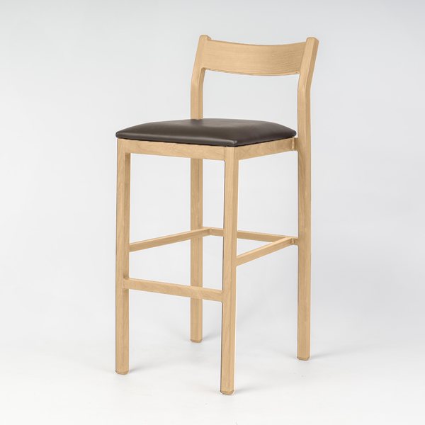 Imola Aluminium Bar Stool with Beech Frame