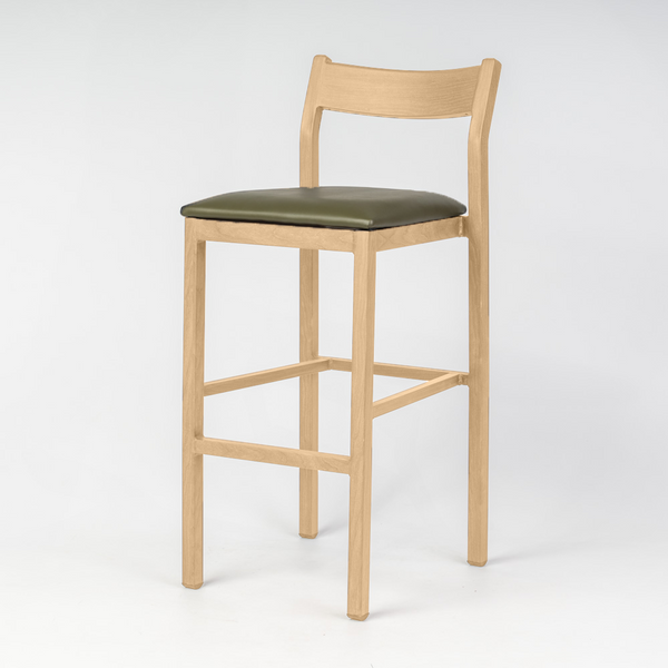 Imola Aluminium Bar Stool with Beech Frame