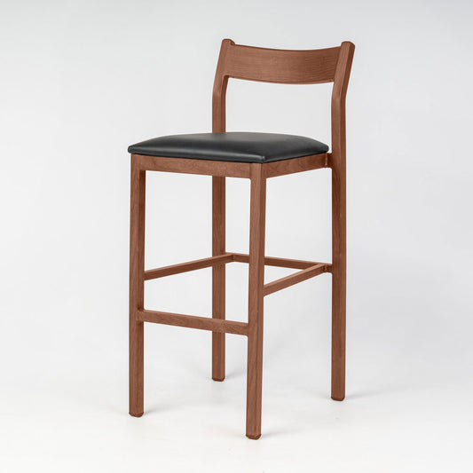Imola Aluminium Bar Stool with Gold Walnut Frame