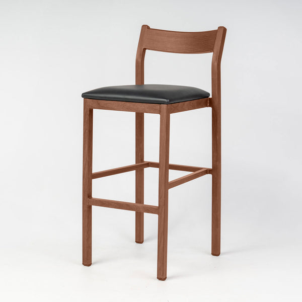 Imola Aluminium Bar Stool with Gold Walnut Frame