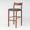 Imola Aluminium Bar Stool with Gold Walnut Frame