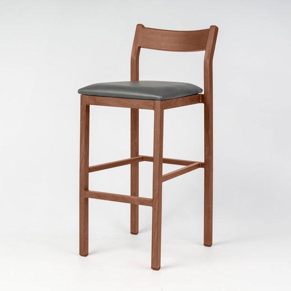 Imola Aluminium Bar Stool with Gold Walnut Frame