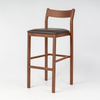 Imola Aluminium Bar Stool with Gold Walnut Frame