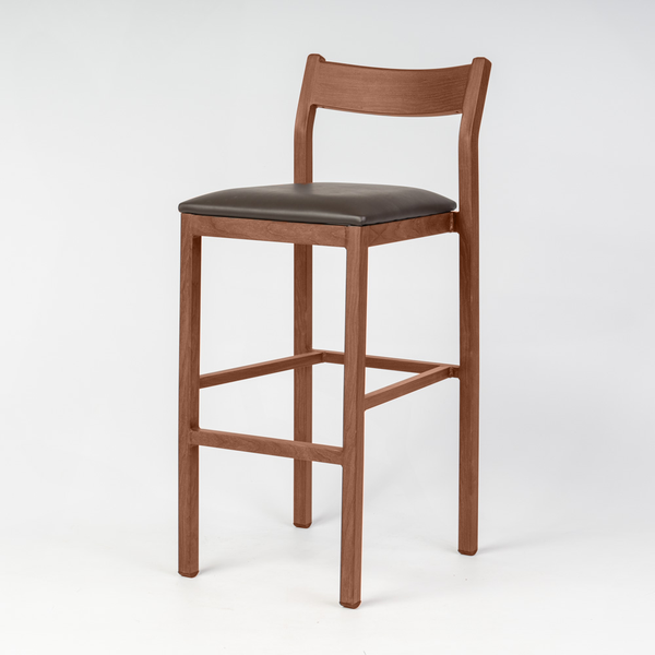 Imola Aluminium Bar Stool with Gold Walnut Frame