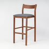 Imola Aluminium Bar Stool with Gold Walnut Frame